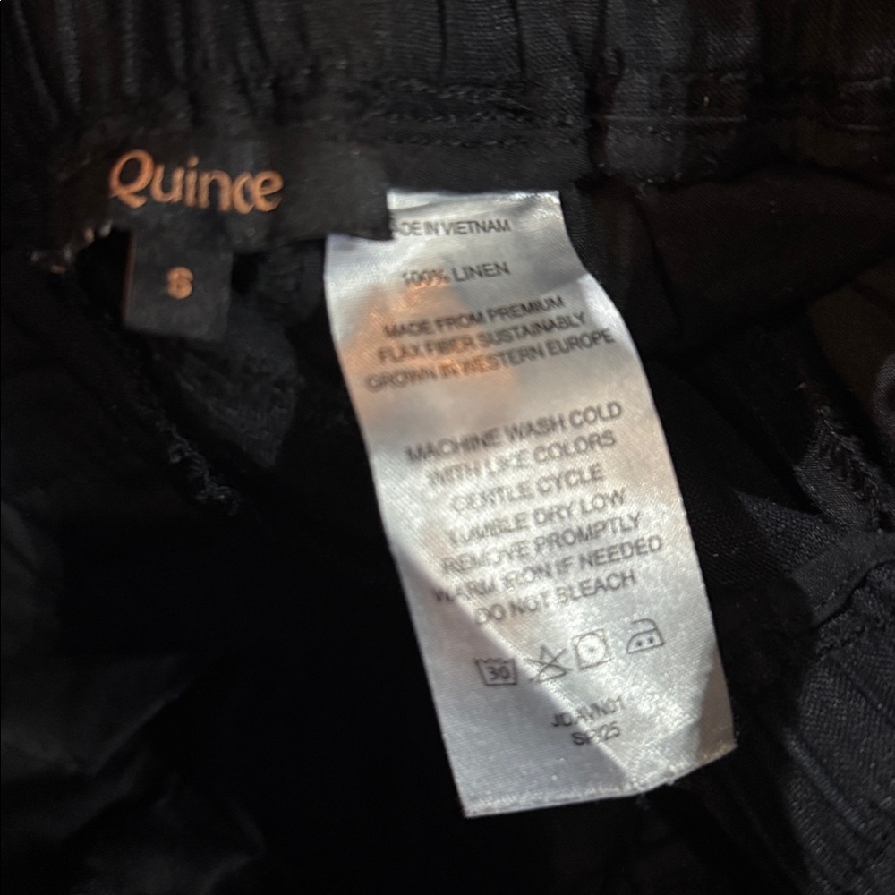 Quince 100% European Linen Wide Leg Pants Black Sz M - Picture 4 of 4